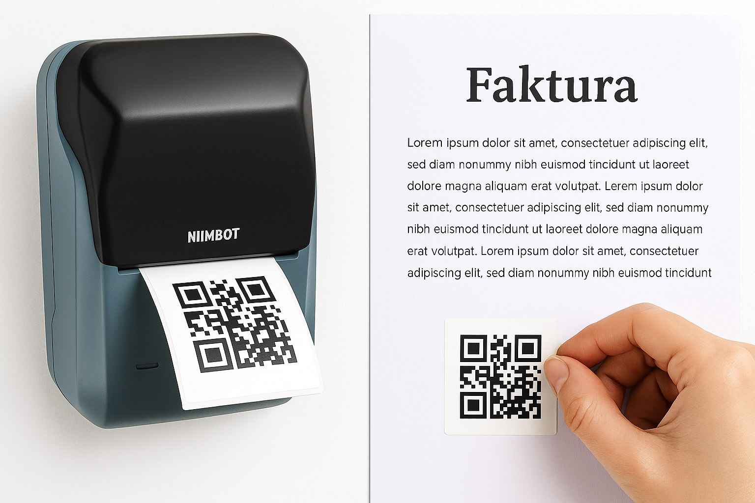 Drukowany dokument oznaczony kodem QR